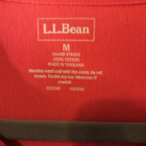 LL Bean Coral Pink Button Down Blouse Top Size Large 100%Cotton Jersey Material - Picture 5 of 10